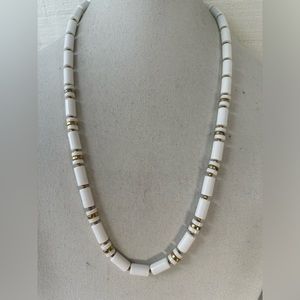 Vintage 70’s off white tube bead necklace